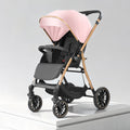 High-view baby stroller, four-wheel universal, reclining seat, two-way push, shock-absorbing, portable, multifunctional