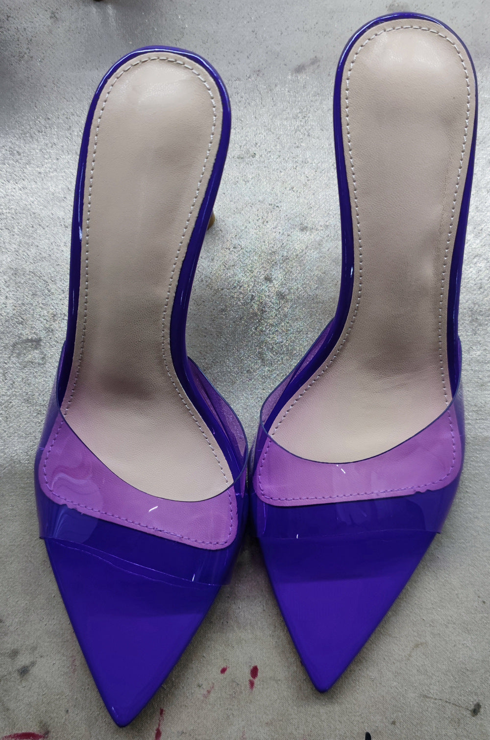 2026 new transparent open-toe high heel slippers pointed toe stiletto slip-on mules fashionable outdoor wear european and american style customizable