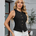 European and american cross-border e-commerce autumn new arrivals: sleeveless, designer washed denim vest top for women - perfect for  and independent stores