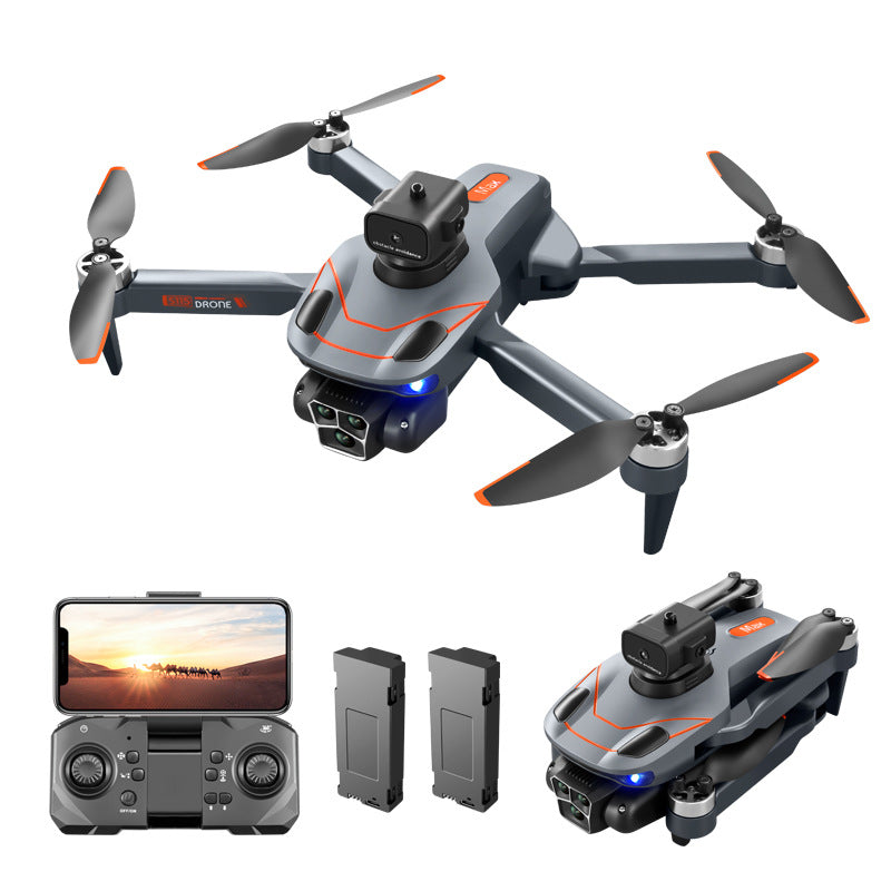 s115 brushless drone aerial photography hd triple camera obstacle avoidance quadcopter optical flow positioning remote control aircraft