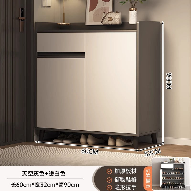 Shoe cabinet household door 2025 new indoor porch cabinet integrated locker solid wood legs multi-layer shoe rack