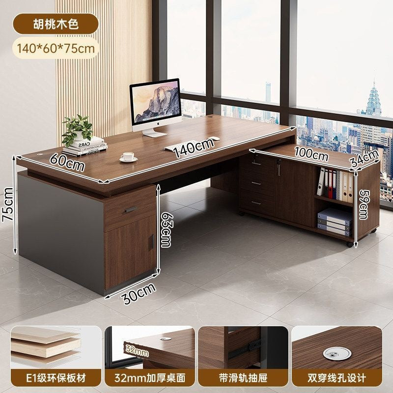 Modern home office desk computer table chair set - thickened desktop study desk - executive office writing desk