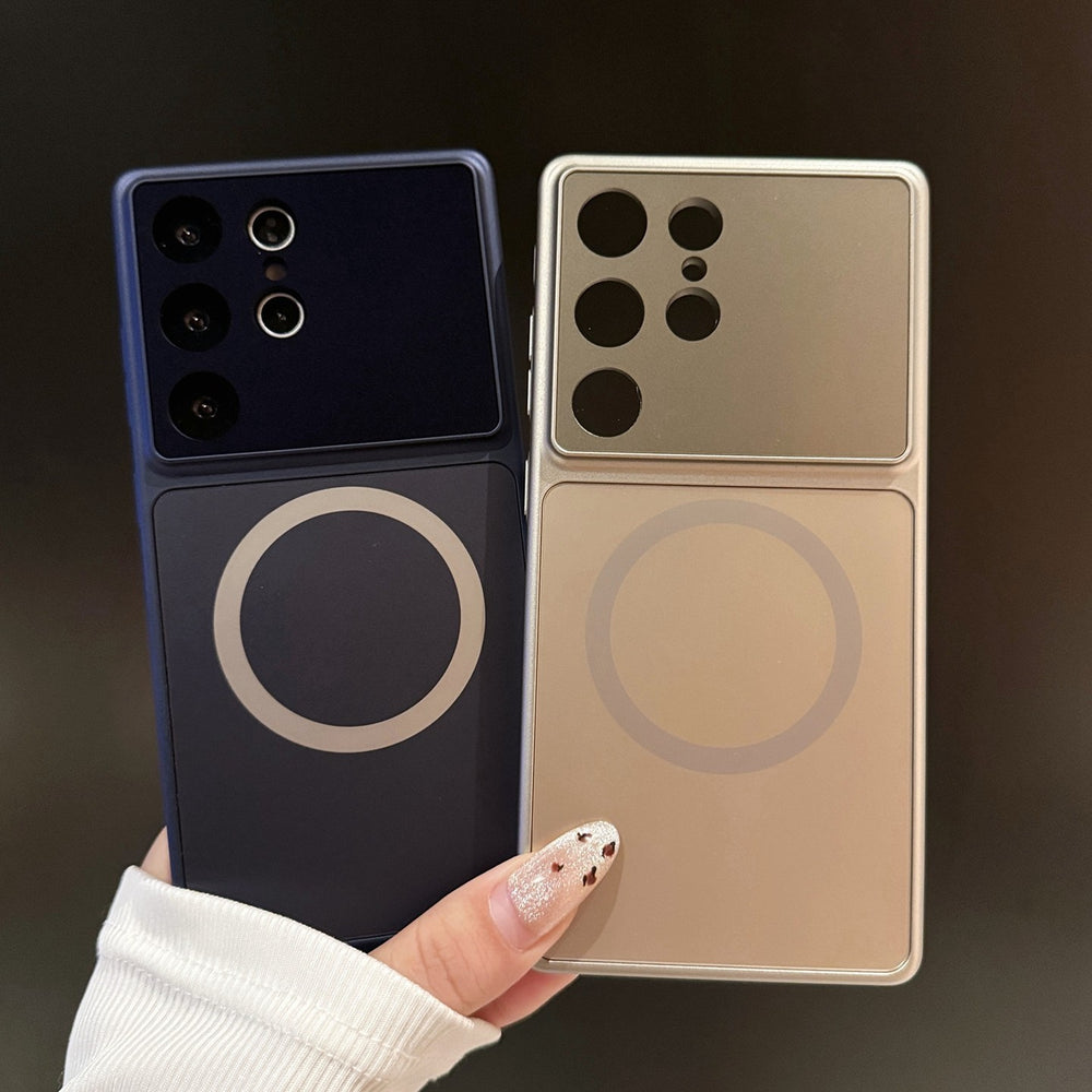 Two-tone color magnetic phone case with matte premium lens protector for samsung s26 ultra & s25 ultra