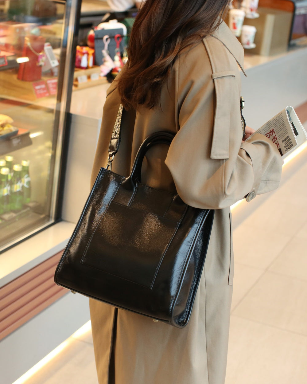 2025 new large capacity bag spring/summer fashionable elegant work commute genuine leather crossbody tote handbag - direct sales