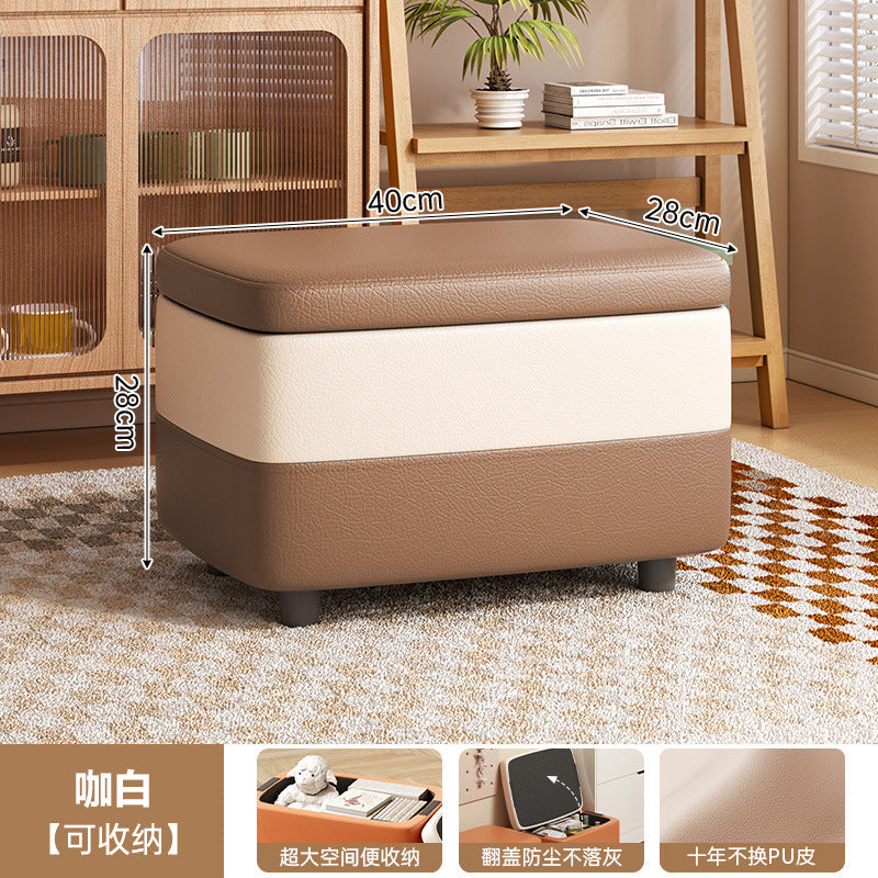 Solid wood stool household storage stool storage box stool can be used as a sofa stool door shoe change stool storage small bench