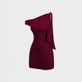 European and american style hot girl cross-border new solid color one-shoulder sleeveless patchwork tie-up bodycon mini dress for women