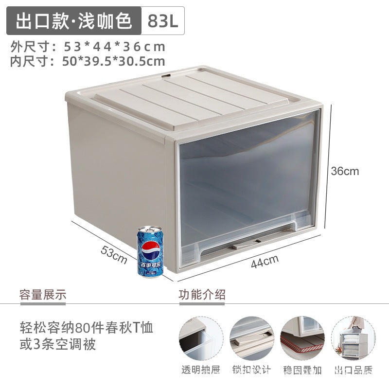 Younai transparent storage cabinet plastic finishing box wardrobe snack storage box clothes clothing drawer storage box
