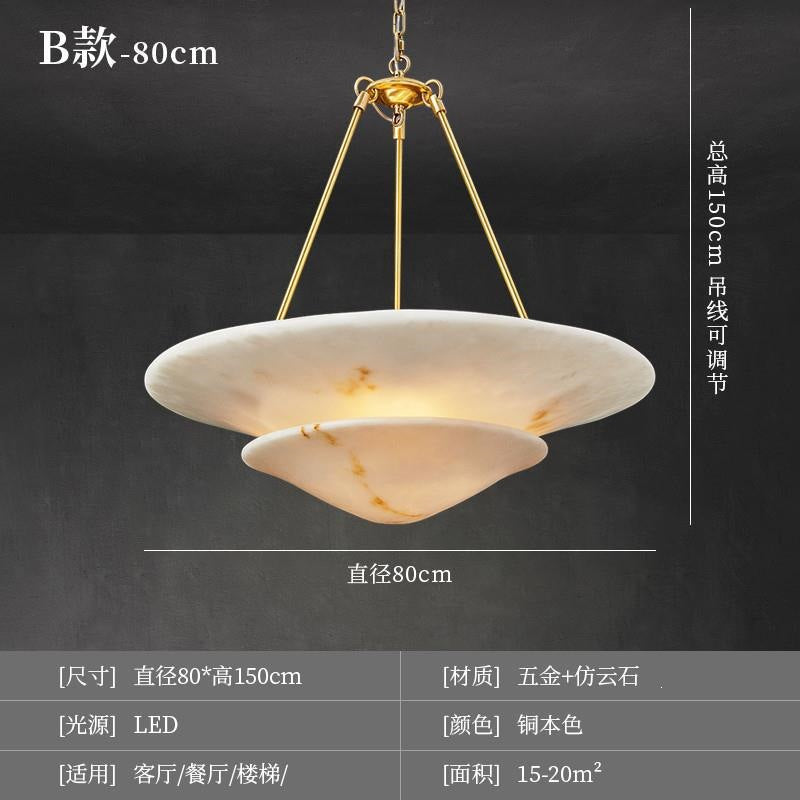 Modern faux marble chandelier - light luxury style for living room, danish art creative designer staircase, dining room, study, and bedroom lighting