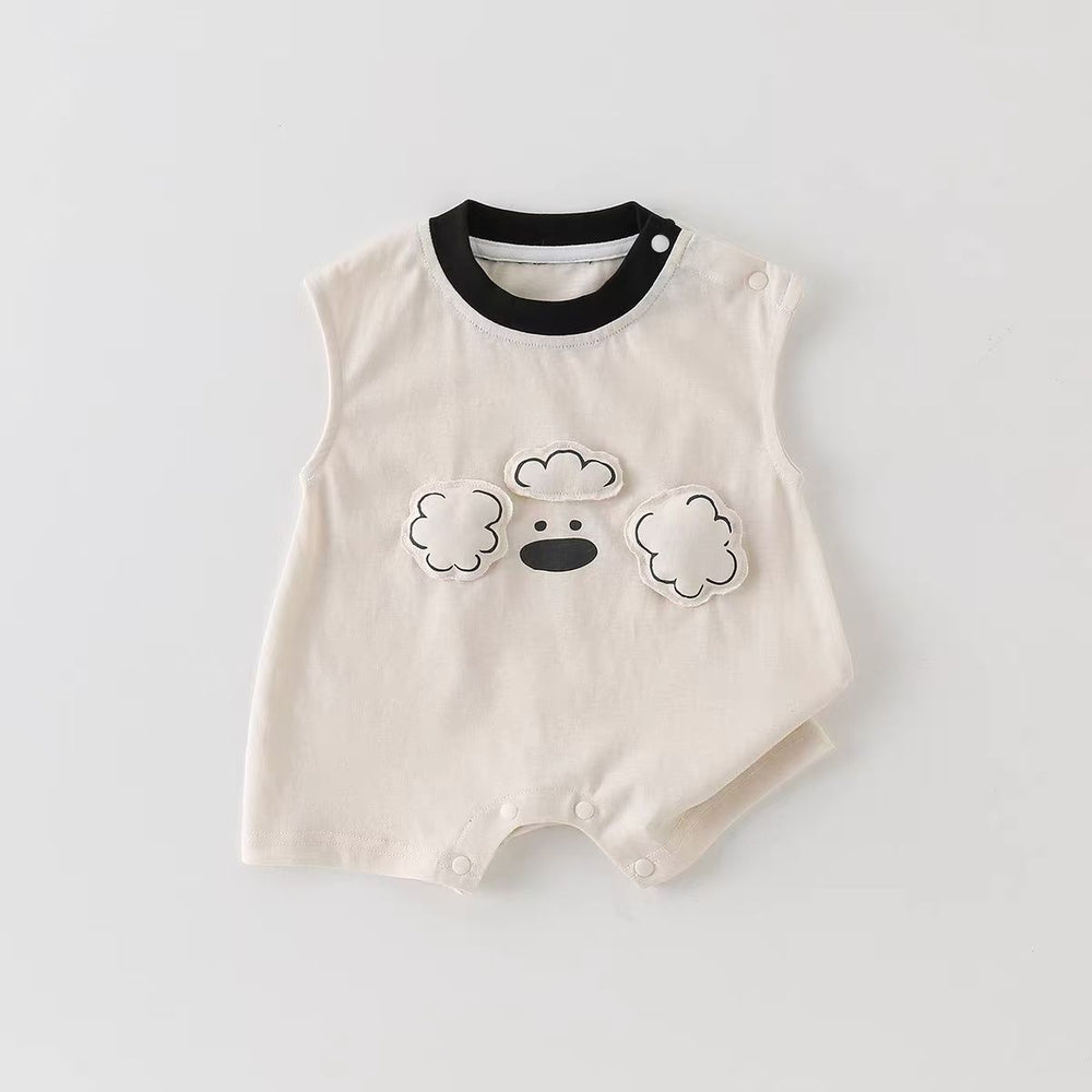 Summer lightweight newborn baby clothes sleeveless tank top romper cartoon crawling suit outerwear super cute puppy romper summer