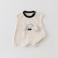 Summer lightweight newborn baby clothes sleeveless tank top romper cartoon crawling suit outerwear super cute puppy romper summer