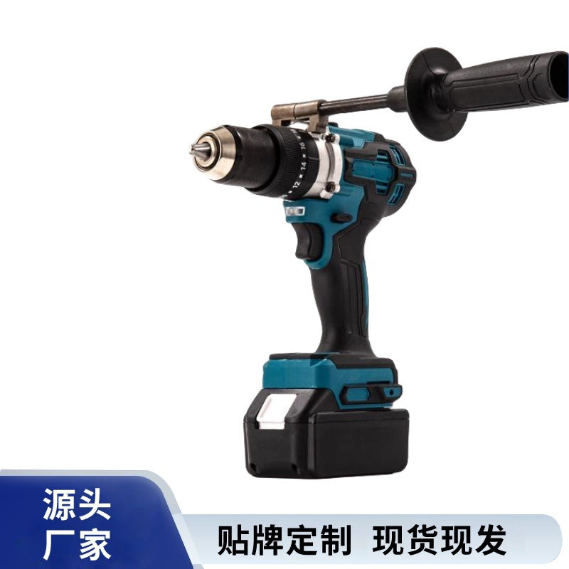 Brushless Lithium Electric Drill Rechargeable Household High Power Pistol Drill 13mm Hand Electric Drill Multifunctional Impact Drill Industrial Grade