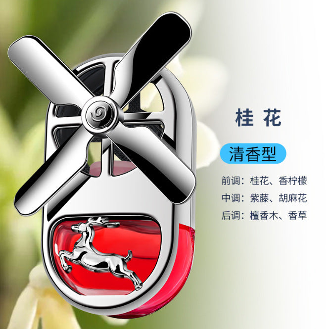 Car aromatherapy air outlet perfume yulu ping an incense car decoration long-lasting light fragrance car rotate fan