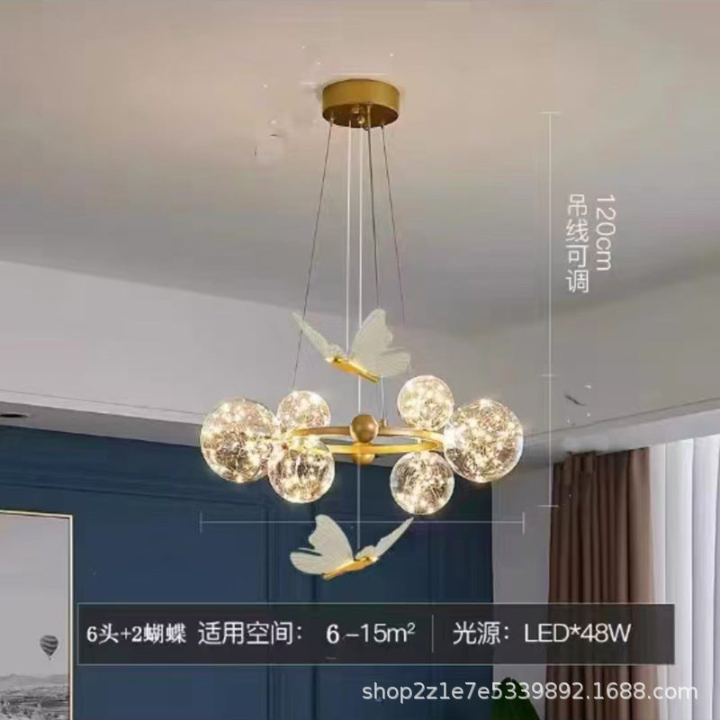 Gypsy Star Living Room Dining Room Light Butterfly Modern Simple Creative Magic Bean Light Luxury Internet celebrity Bedroom Lighting