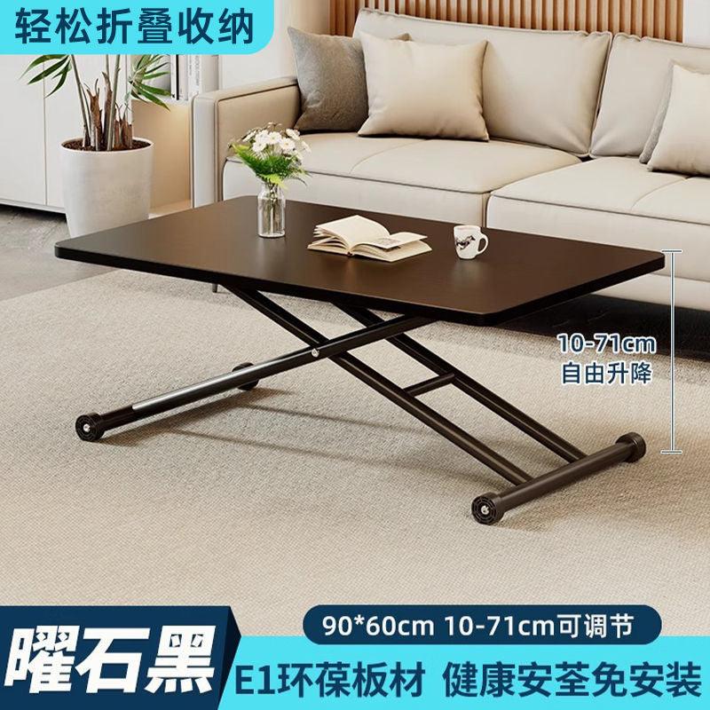 Adjustable height folding coffee table/dining table - portable folding table for home, small apartments, rentals - simple computer desk/office desk