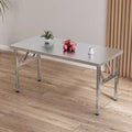 Thickened stainless steel foldable tablefor home bench table commercial rectangular outdoor barbecue stall portable dining table