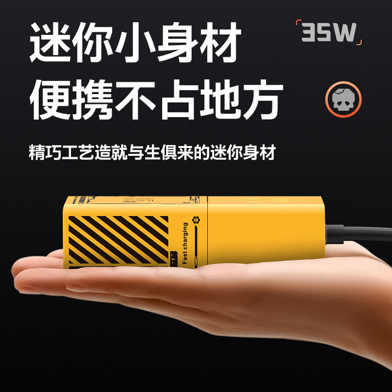 Power strip - home, dorm, office - long cord, usb, wall-mountable, multi-function socket - yellow