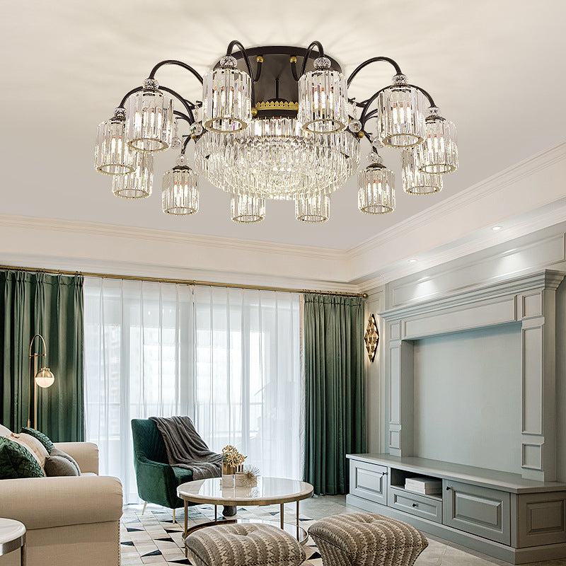 Villa hall main light dining room ceiling light 2025 new high-end crystal light modern light luxury living room chandelier