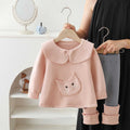 Girls' cartoon cat outfit: new korean style knitted cardigan & cute baby sweater leggings two-piece set