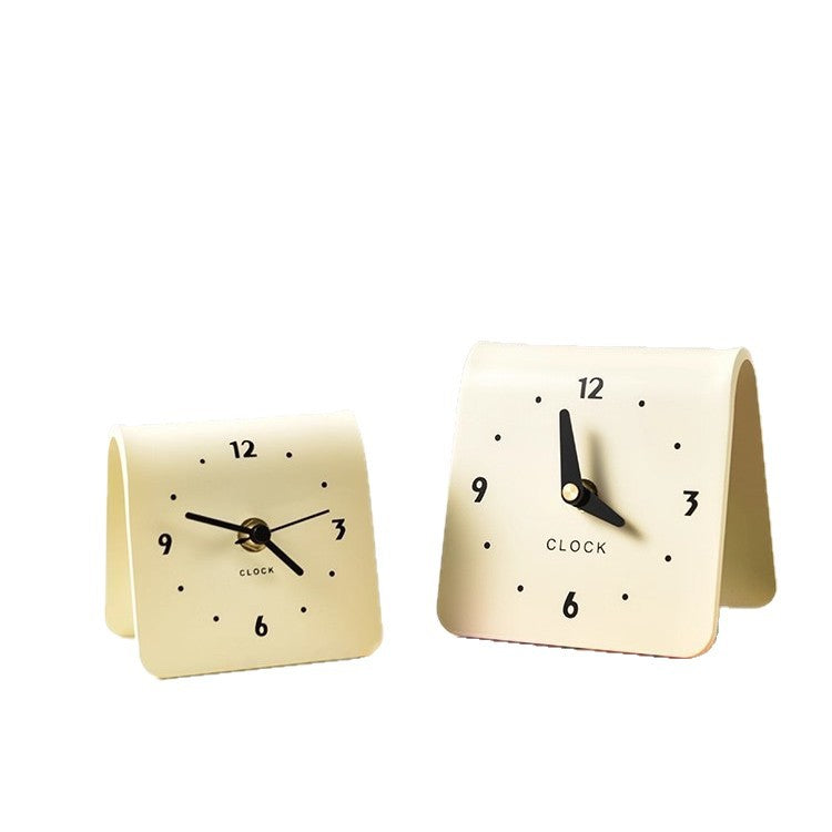 Ins cream style clock ornaments living room bedroom clock desktop decorations for home bedside silent desktop