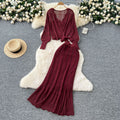 Gentle style outfit for women  spring classy sense of style strap waist cut outknittingtops + high waist hip skirt