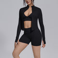 New peach lift tight shorts yoga workout set - 3 piece, sweat-wicking, quick-dry, outdoor casual seamless activewear for women