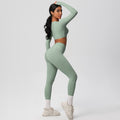 New european and american style fleece-lined yoga set - cloud-like, quick-drying activewear for women's outdoor running and fitness