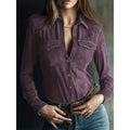 cross-border independent station european and american long-sleeved deerskin velvet shirt women's shirt