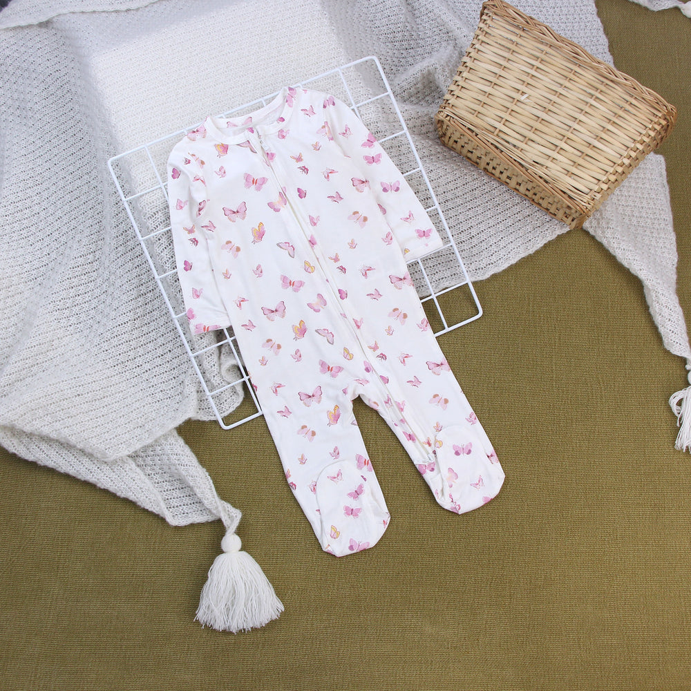 Baby romper footed long sleeve bodysuit - newborn sleepwear (class a)