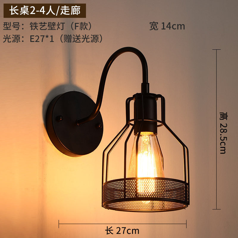 Vintage industrial wind wall lamp American personality creative wall lamp decoration aisle corridor balcony restaurant bar stair lamp