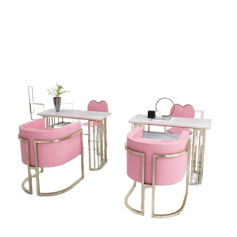 Scandinavian iron sofa chair accessible luxury nail salon back chair marble table manicure table soft bag manicure chair suit