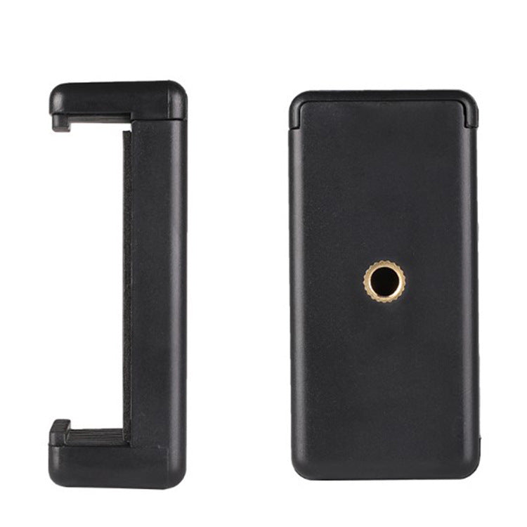 Factory double-hole horizontal and vertical mobile phone clip Thickened live broadcast mobile phone clip 1/4 one-word clip bracket E-word clip tripod