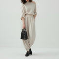european and american cross-border women's summer outfit set: new casual loose off-shoulder top and wide-leg lantern pants two-piece set