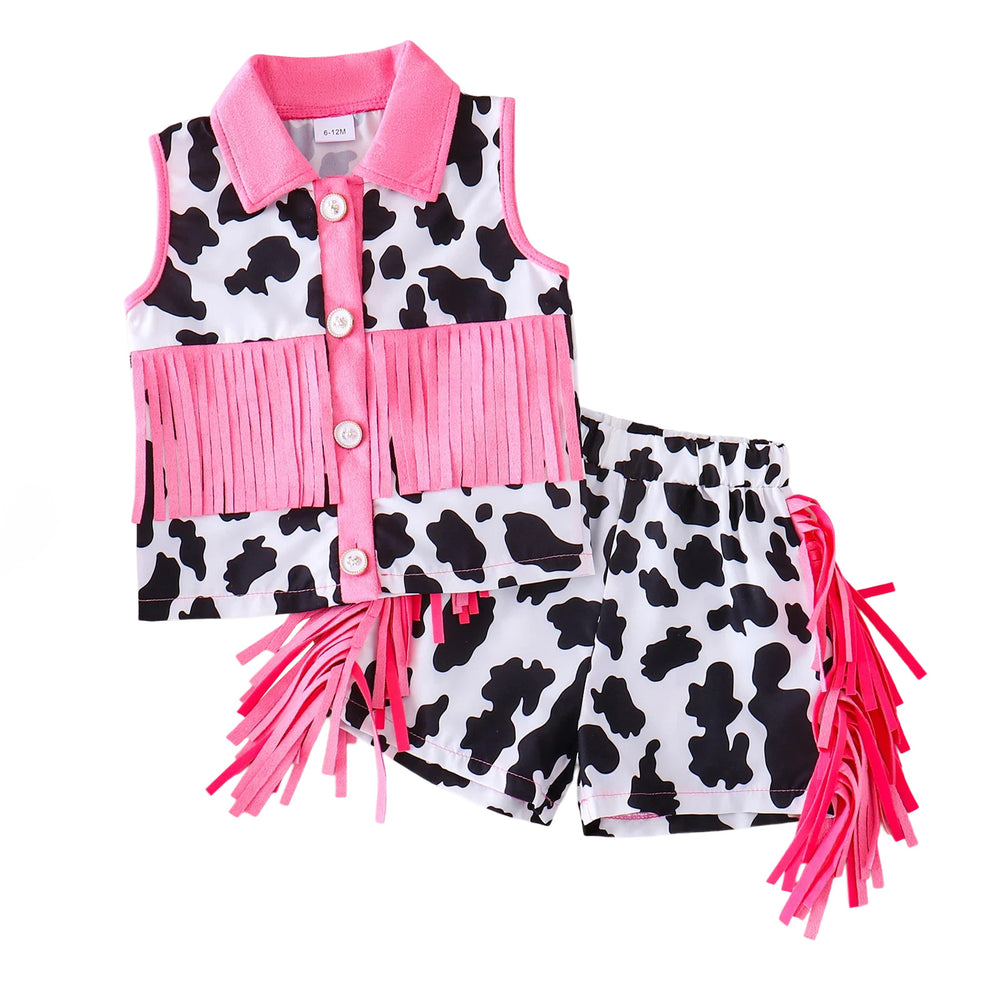 Children's clothing shein cross-border girl suit vest shorts suit two-piece children's clothing