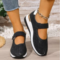 plus size clogs -  summer new arrival: lightweight, hollow-out, breathable, velcro closure, wedge heel loafers