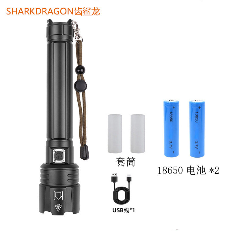 Hot Sale XHP70 Strong Light Flashlight USB Charging Outdoor Zoom Power Display LED Flashlight