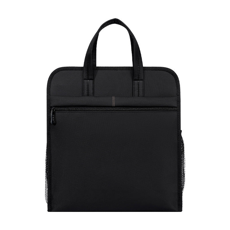 Large capacity vertical briefcase - waterproof oxford cloth document bag for meetings and travel