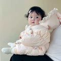 Baby clothes winter clothes thickened baby onesie outing clothes fleece-linedheattech cotton clothes outing khaki winter long crawl