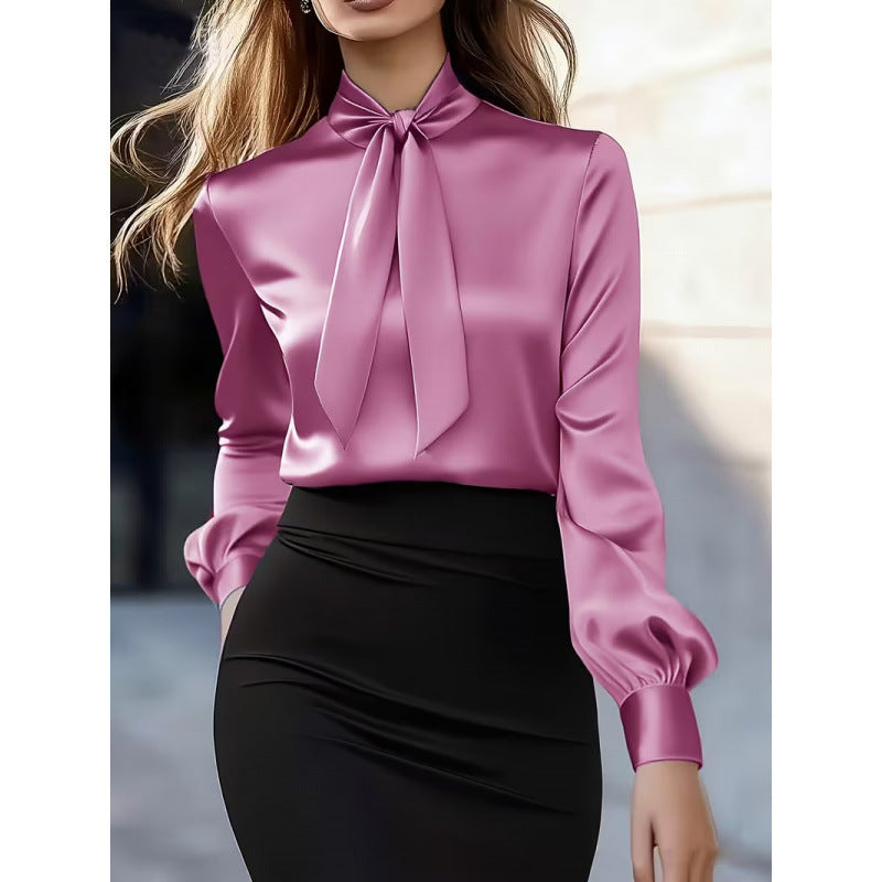 Shipped. bestseller on . new autumn collection. satin long-sleeve blouse