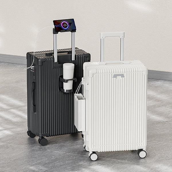 ins high-value suitcase, suitcase, silent universal wheel with water cup holder 20-inch boarding case wholesale