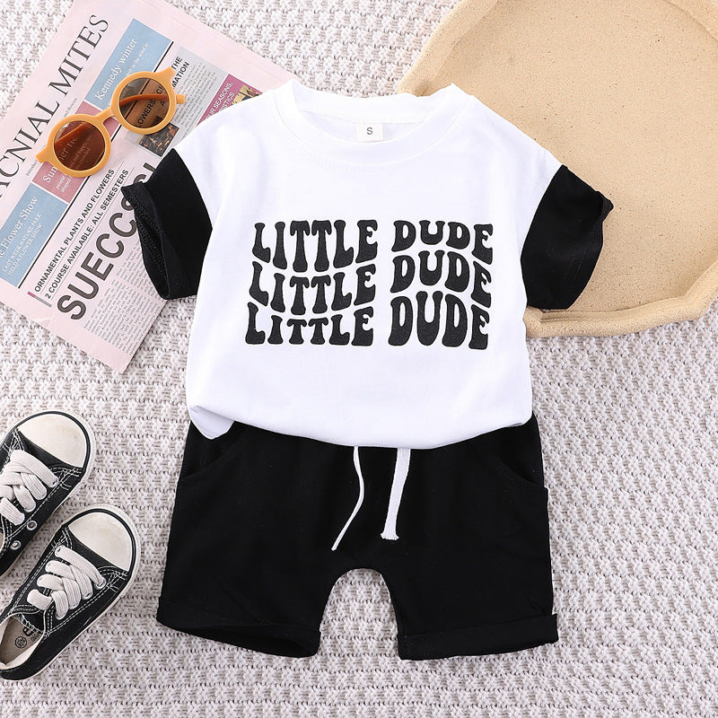 Kids' summer short-sleeve outfit:  new collection for boys and girls - casual summer clothing, baby t-shirt and shorts two-piece set