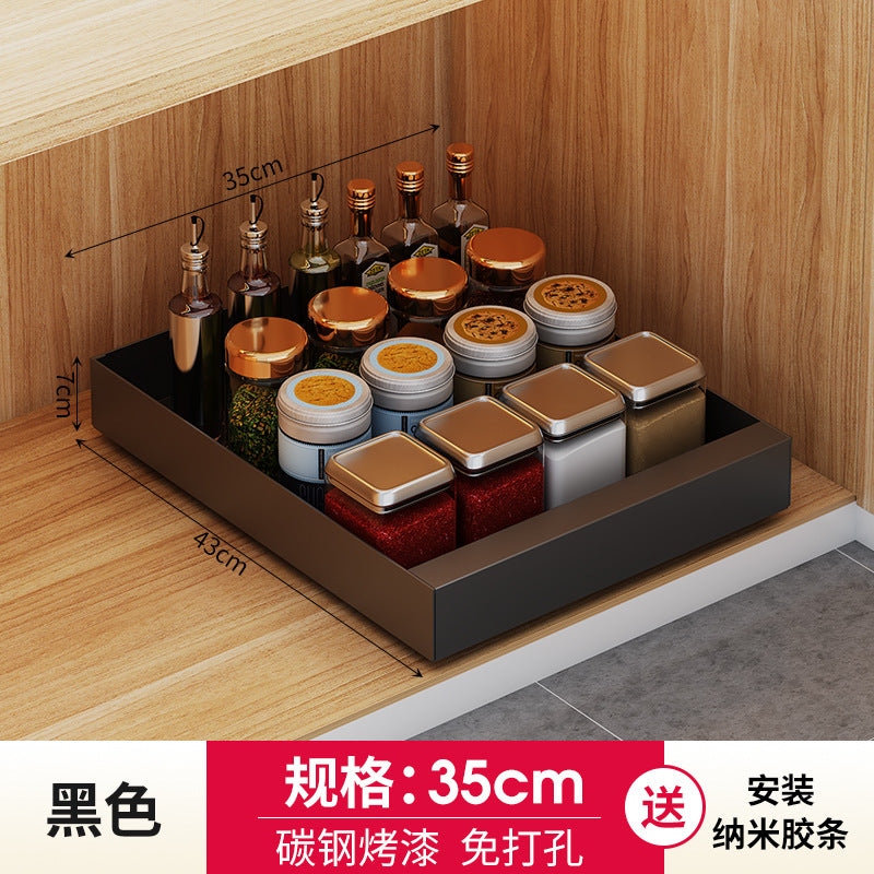 One piece of storage rack, carbon steel delivery, kitchen rack, cabinet, retractable kitchen utensils, storage, smart storage, home multi-function
