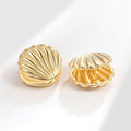 Hot-selling new ocean shell texture earrings for women, niche design, high-end, minimalist, and trendy stud earrings