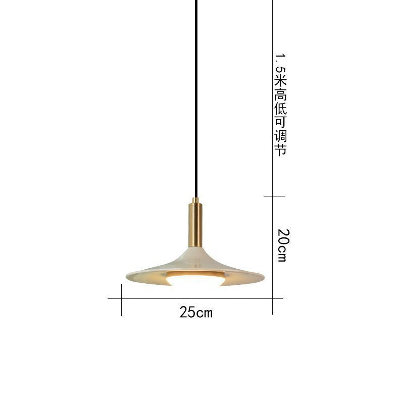 Walnut restaurant light American retro bedroom bedside light simple creative flying saucer homestay bar light Nordic chandelier