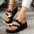 plus size toe slippers for women 2025 summer new arrival high-heeled slippers for women summeroutwear slip-on rhinestone sandals