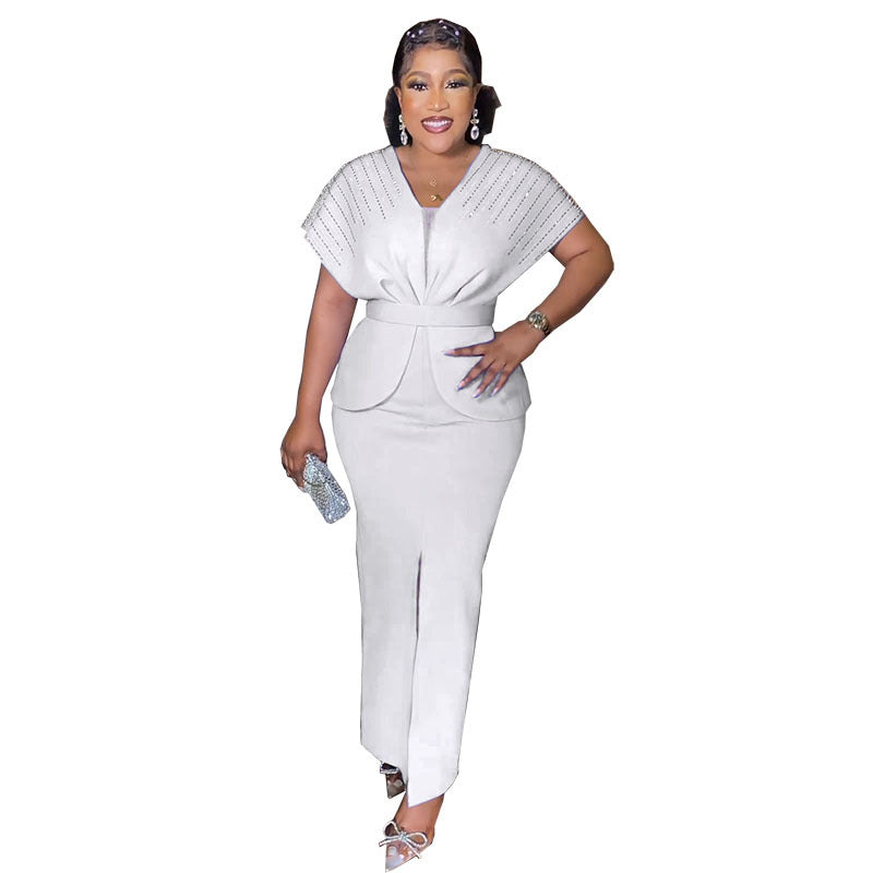 supply  fashion non-elegantwork clothingpure color mid-waistdress special price