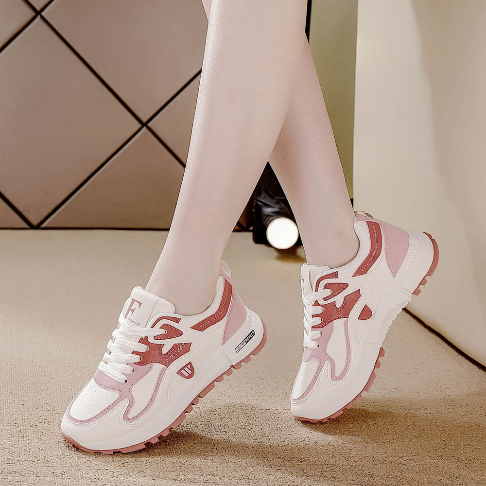 2025 fashion all-season new argan shoes women's wear-resistant athletic shoes leather breathable korean style versatile casual chunky sneakers
