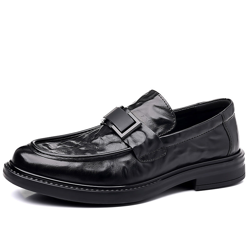 Men's genuine leather dress shoes - new hand-crafted texture, business & casual style, british pointed toe, groom & wedding shoes