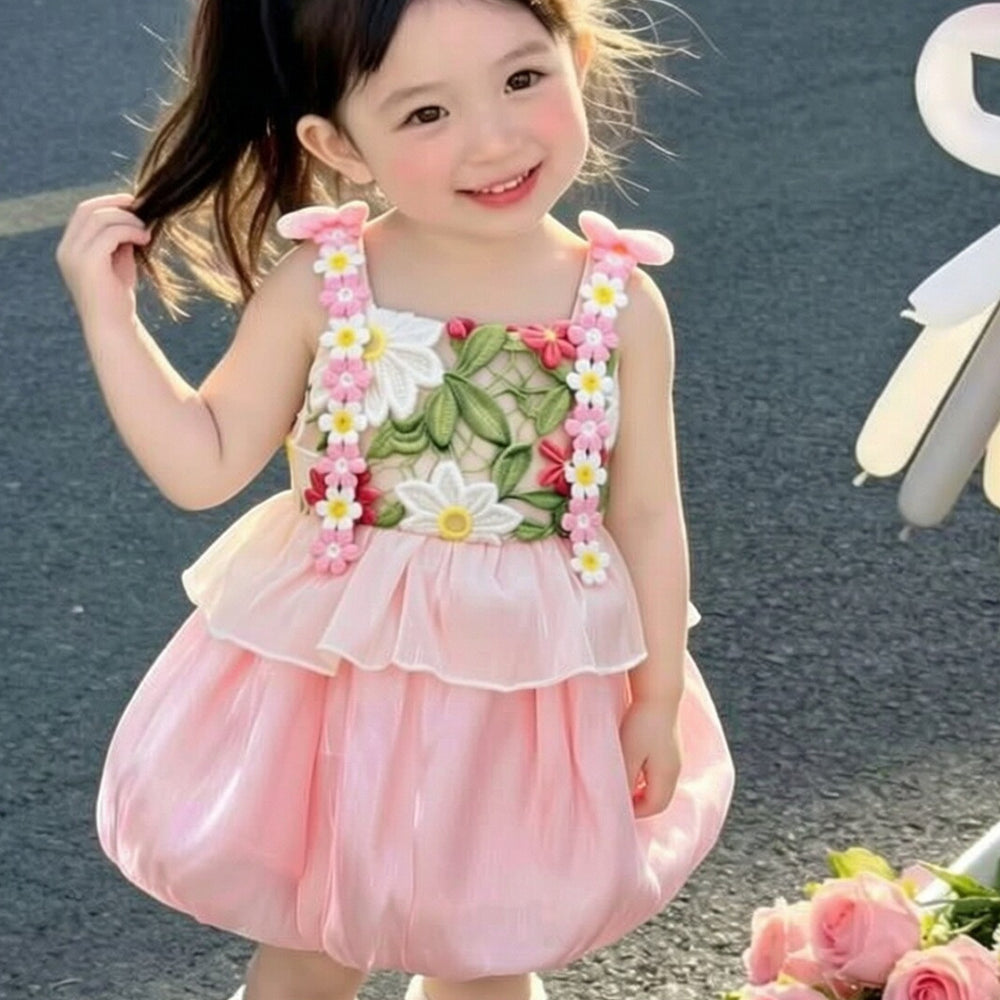 【dropshipping】pink floral sundress - sweet & cute new arrival, stunning first birthday dress, ethereal & gorgeous