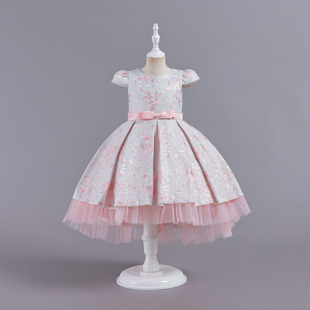 Export hot kids dress embroidered shiny princess dress female flower girl model catwalk dress girl dress
