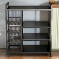 Kitchen shelf storage rack floor-standing multi-layer movable storage rack multi-functional punch-free storage rack thickened shelf